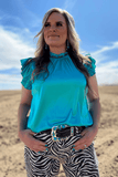Babydoll Top Turquoise Blouse BlueSkyeBoutique   BlueSkyeBoutique