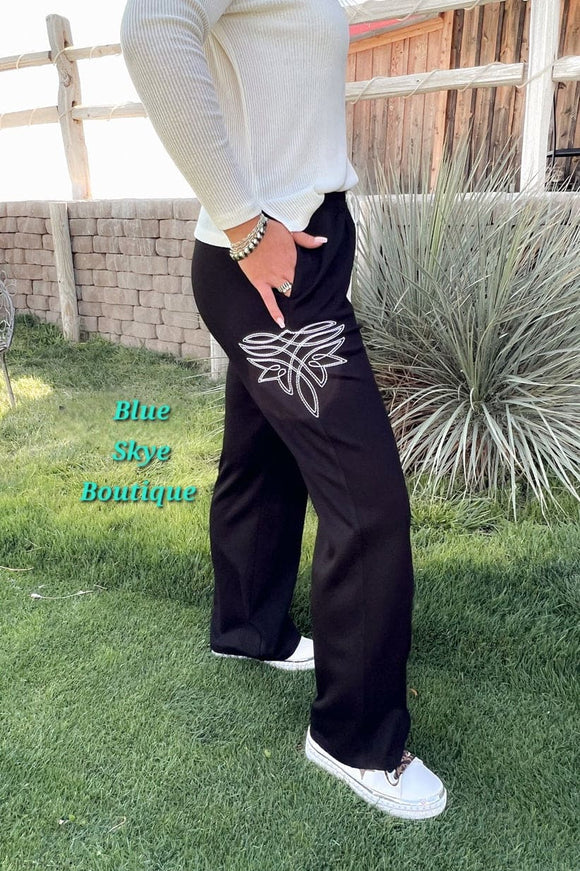 Boot Stitch Sweats Bottoms BlueSkyeBoutique   BlueSkyeBoutique