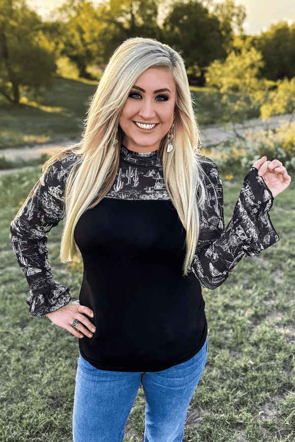 Homestead Toile Top Shirts & Tops BlueSkyeBoutique   BlueSkyeBoutique