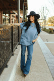 Cloud Basic Mom Cuff Top- Denim Shirts & Tops BlueSkyeBoutique   BlueSkyeBoutique