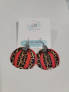 Leopard Pumpkin Earrings Earrings BlueSkyeBoutique   BlueSkyeBoutique