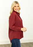 The Kathryn Button-Up, Maroon Shirts & Tops BlueSkyeBoutique   BlueSkyeBoutique