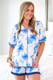 Blossom Short Sleeve Ruffle Pajama Set Clothing BlueSkyeBoutique   BlueSkyeBoutique