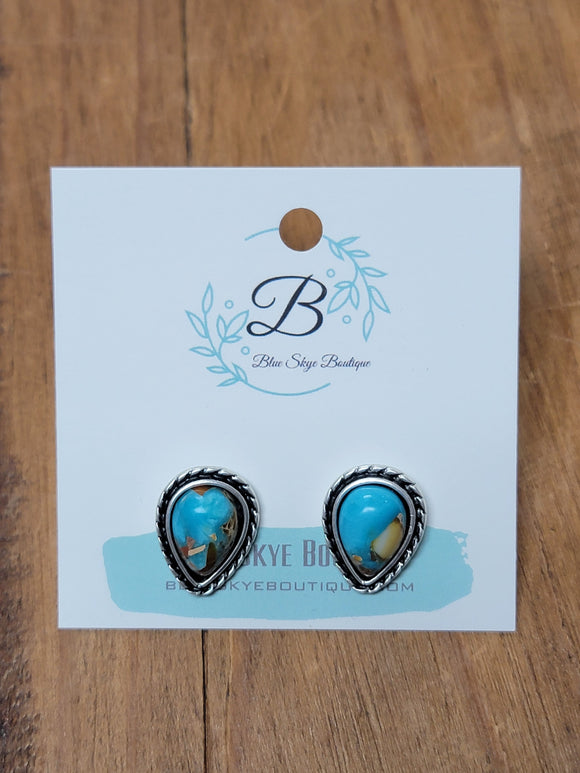 Nebraska Drop Stud Earrings Earrings BlueSkyeBoutique   BlueSkyeBoutique