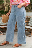 Knotted Bow Jeans Bottoms BlueSkyeBoutique   BlueSkyeBoutique