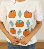 Western Punkin w/ Sequin Puff Sleeve Graphic Tee BlueSkyeBoutique   BlueSkyeBoutique