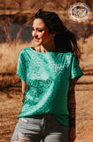 TWO STEP TURQUOISE TOP BlueSkyeBoutique