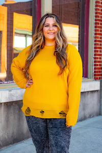 Yellow sweater plus BlueSkyeBoutique