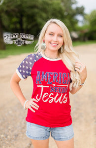 America Needs Jesus Top BlueSkyeBoutique