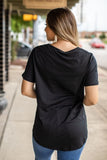 Black Basic V-Neck Tee BlueSkyeBoutique