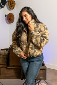 Camo Sherpa Jacket BlueSkyeBoutique