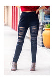 High Waisted Distressed Skinnies BlueSkyeBoutique