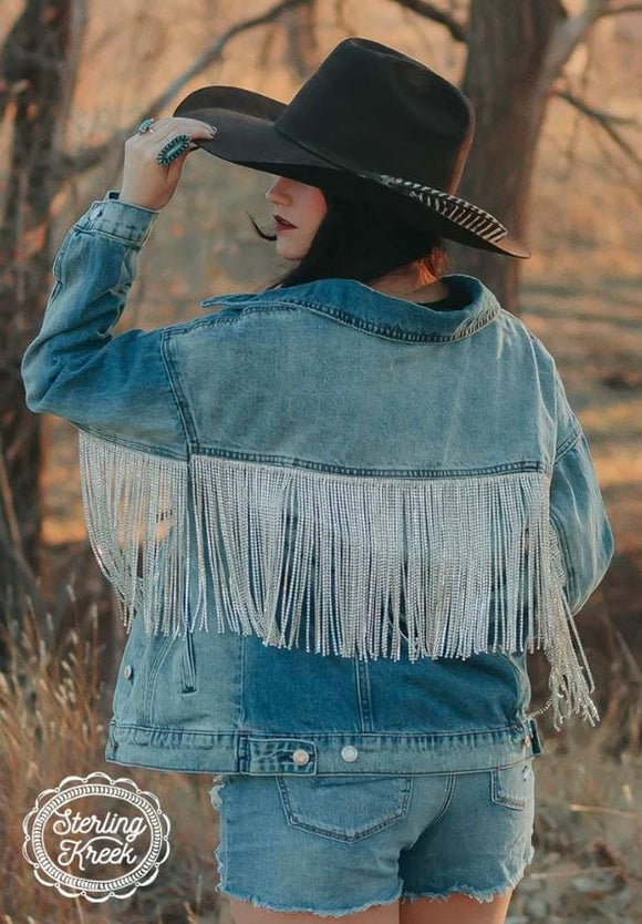 RHINESTONE RODEO DENIM JACKET BlueSkyeBoutique