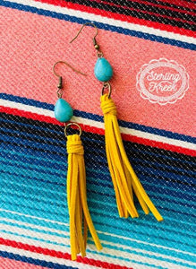 YELLOW TAIL EARRINGS BlueSkyeBoutique